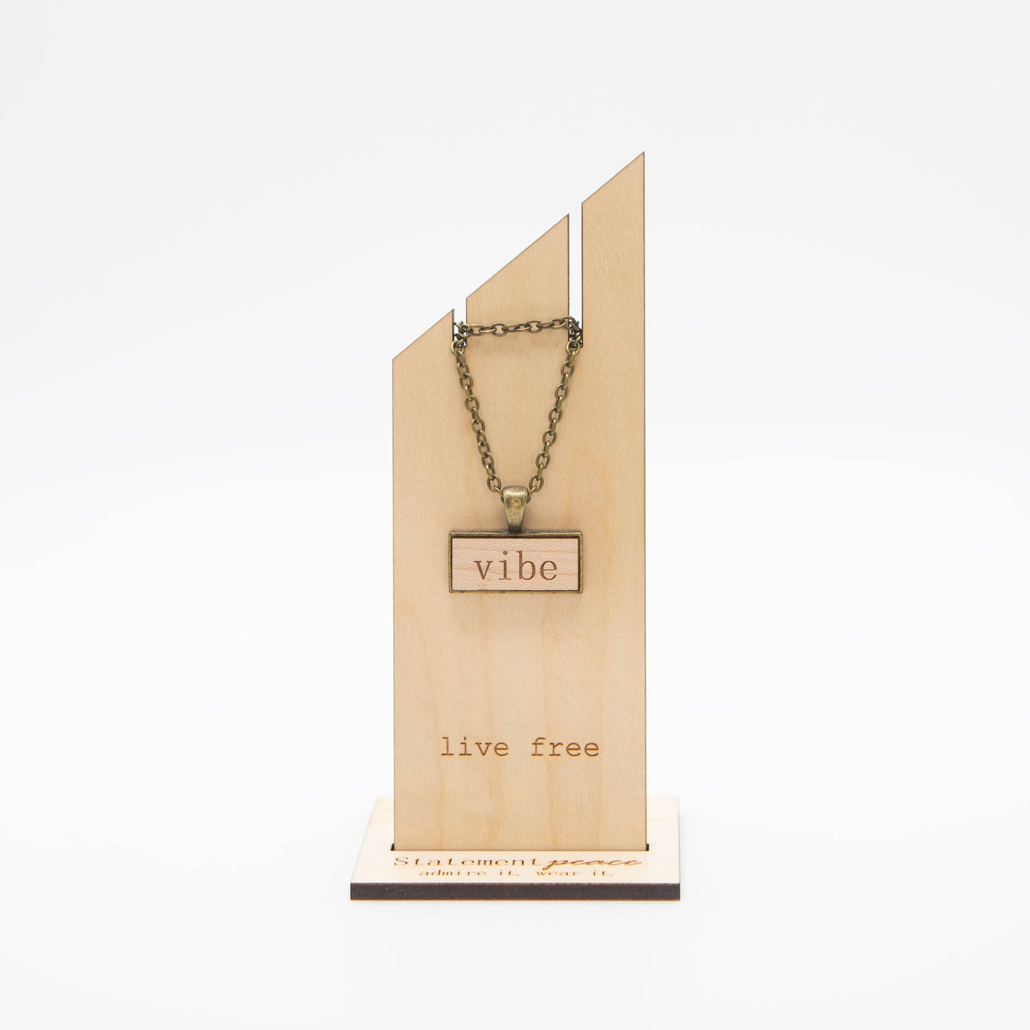 Wooden Pendant Necklace ~ Vibe